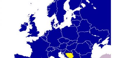 Kartta Bosnia ja Hertsegovinan eurooppa