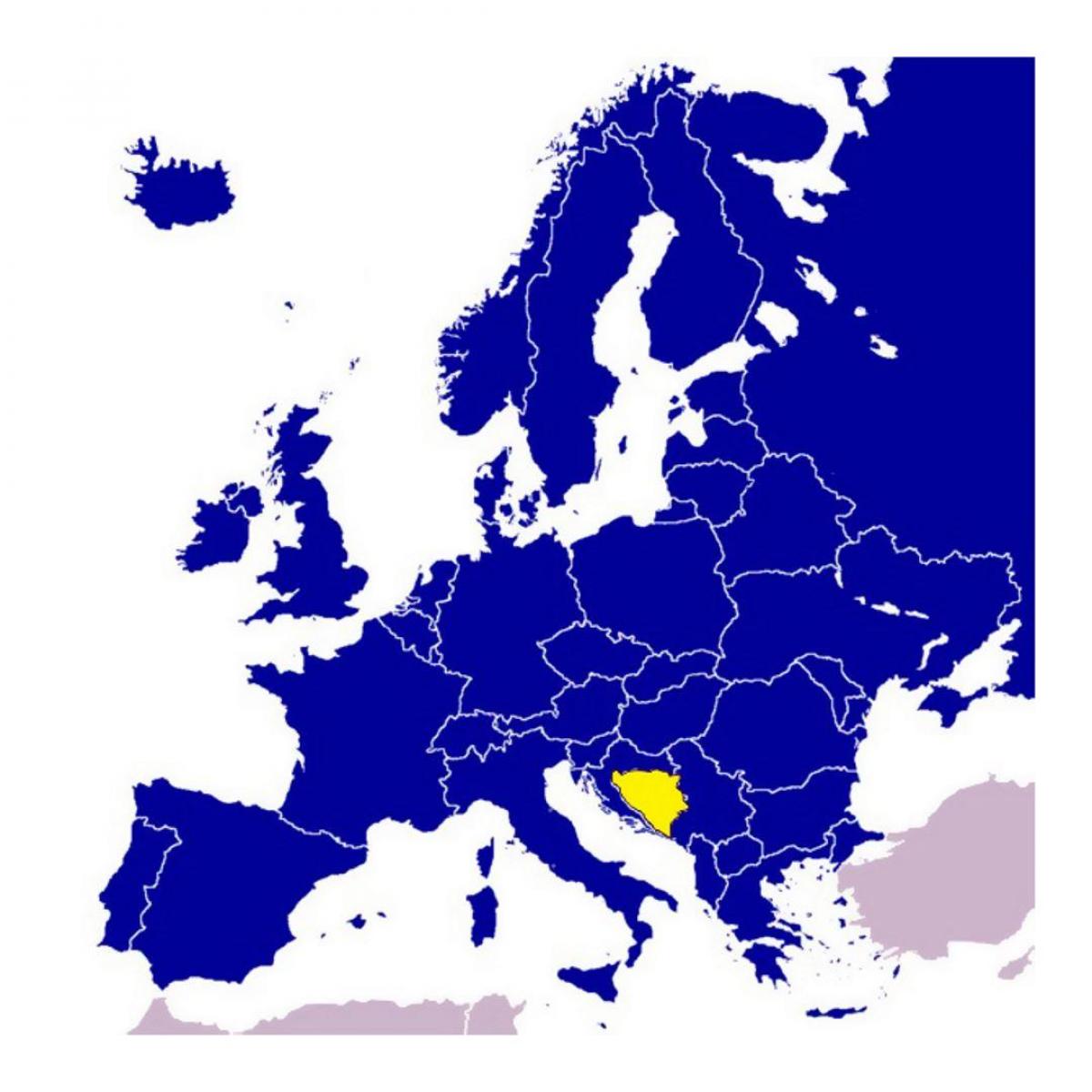 Kartta Bosnia ja Hertsegovinan eurooppa