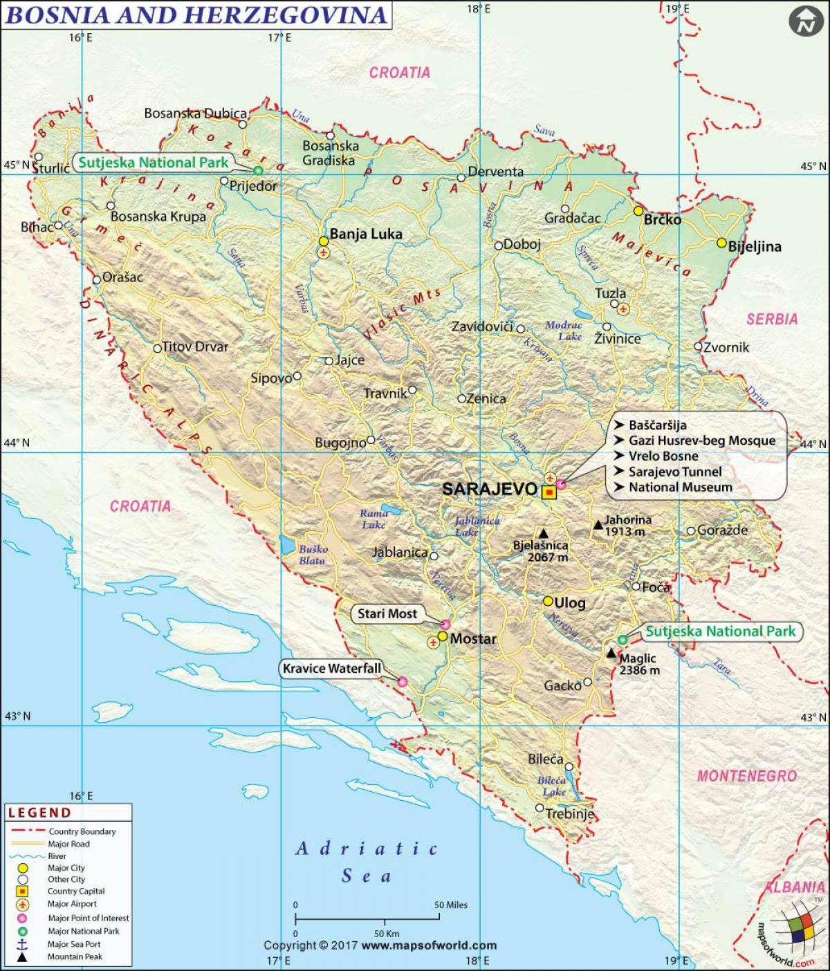 Kartta Bosnia maa