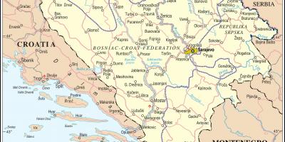Kartta Bosnia turisti